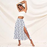 Fleur - Floral High-Slit Midi Skirt
